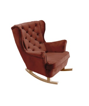 Fotel USZAK bujany tapicerowany z podłokietnikami, kolor Bordowy tkanina MAGIC VELVET