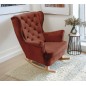 Fotel USZAK bujany tapicerowany z podłokietnikami, kolor Bordowy tkanina MAGIC VELVET
