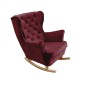 Fotel USZAK bujany tapicerowany z podłokietnikami, kolor Burgundowy tkanina MAGIC VELVET