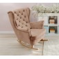 Fotel USZAK bujany tapicerowany z podłokietnikami, kolor Cappucino tkanina MAGIC VELVET