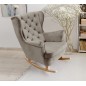 Fotel USZAK bujany tapicerowany z podłokietnikami, kolor Szary tkanina MAGIC VELVET