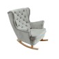 Fotel USZAK bujany tapicerowany z podłokietnikami, kolor Popielaty tkanina MAGIC VELVET
