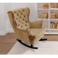 Fotel USZAK bujany tapicerowany z podłokietnikami, kolor Cappucino tkanina MAGIC VELVET