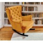 Fotel USZAK bujany tapicerowany z podłokietnikami, kolor Złoty tkanina MAGIC VELVET