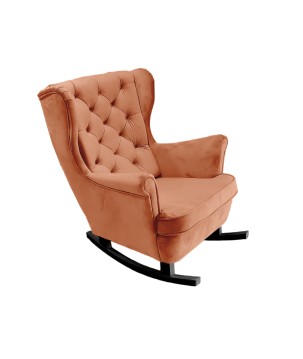 Fotel USZAK bujany tapicerowany z podłokietnikami, kolor Pomarańczowy tkanina MAGIC VELVET