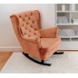 Fotel USZAK bujany tapicerowany z podłokietnikami, kolor Pomarańczowy tkanina MAGIC VELVET
