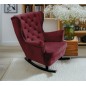 Fotel USZAK bujany tapicerowany z podłokietnikami, kolor Burgundowy tkanina MAGIC VELVET