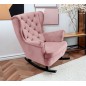 Fotel USZAK bujany tapicerowany z podłokietnikami, kolor Różowy tkanina MAGIC VELVET