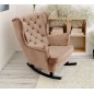 Fotel USZAK bujany tapicerowany z podłokietnikami, kolor Cappuccino tkanina MAGIC VELVET