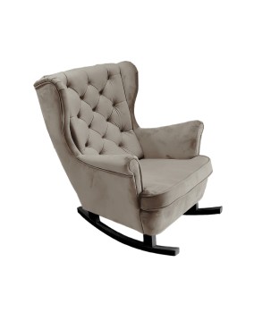 Fotel USZAK bujany tapicerowany z podłokietnikami, kolor Szary tkanina MAGIC VELVET