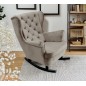 Fotel USZAK bujany tapicerowany z podłokietnikami, kolor Szary tkanina MAGIC VELVET