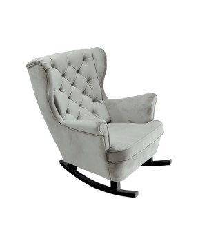 Fotel USZAK bujany tapicerowany z podłokietnikami, kolor Popielaty tkanina MAGIC VELVET