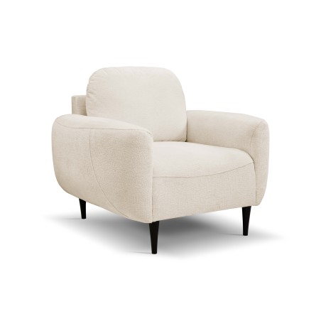 Fotel BOHO na drewnianych nogach z oparciem i podłokietnikami w tkaninie Perfect Harmony 07