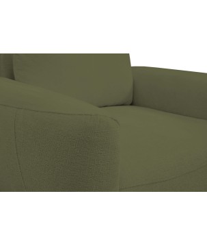 Fotel BOHO na drewnianych nogach z oparciem i podłokietnikami w tkaninie Perfect Harmony 39