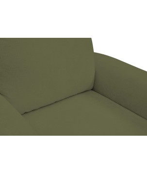 Fotel BOHO na drewnianych nogach z oparciem i podłokietnikami w tkaninie Perfect Harmony 39