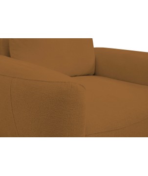 Fotel BOHO na drewnianych nogach z oparciem i podłokietnikami w tkaninie Perfect Harmony 56