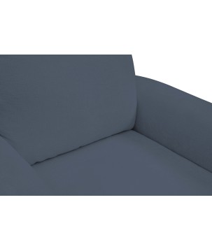 Fotel BOHO na drewnianych nogach z oparciem i podłokietnikami w tkaninie Perfect Harmony 77