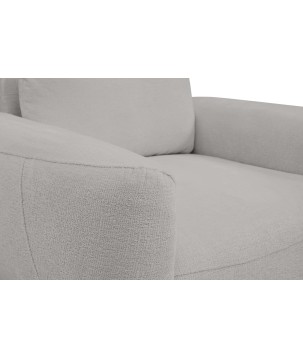 Fotel BOHO na drewnianych nogach z oparciem i podłokietnikami w tkaninie Perfect Harmony 80