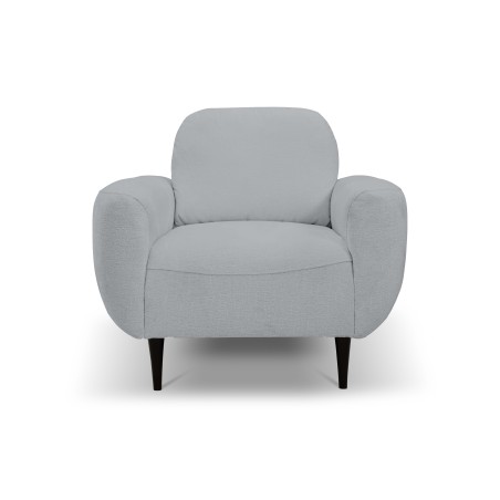 Fotel BOHO na drewnianych nogach z oparciem i podłokietnikami w tkaninie Perfect Harmony 82