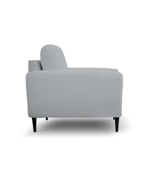 Fotel BOHO na drewnianych nogach z oparciem i podłokietnikami w tkaninie Perfect Harmony 82