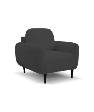 Fotel BOHO na drewnianych nogach z oparciem i podłokietnikami w tkaninie Perfect Harmony 90