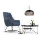 Fotel EZO na stalowych nogach z oparciem i podłokietnikami w tkaninie Monolith 77