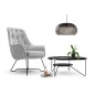 Fotel EZO na stalowych nogach z oparciem i podłokietnikami w tkaninie Monolith 84