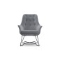 Fotel EZO na stalowych nogach z oparciem i podłokietnikami w tkaninie Monolith 85