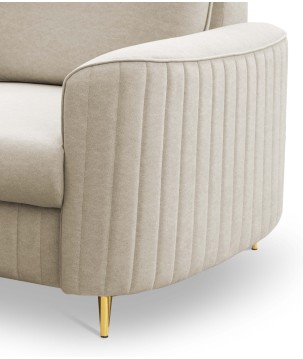 Fotel LAREN na stalowych nogach z oparciem i podłokietnikami w tkaninie CASTEL 03