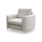 Fotel LAREN na stalowych nogach z oparciem i podłokietnikami w tkaninie CASTEL 04