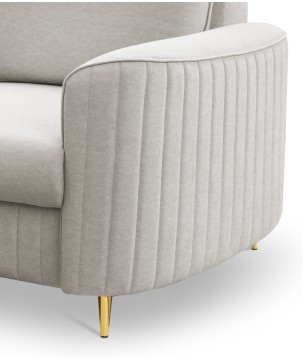 Fotel LAREN na stalowych nogach z oparciem i podłokietnikami w tkaninie CASTEL 04