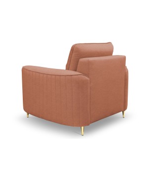 Fotel LAREN na stalowych nogach z oparciem i podłokietnikami w tkaninie CASTEL 55