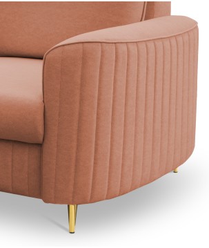 Fotel LAREN na stalowych nogach z oparciem i podłokietnikami w tkaninie CASTEL 55