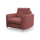 Fotel LAREN na stalowych nogach z oparciem i podłokietnikami w tkaninie CASTEL 59