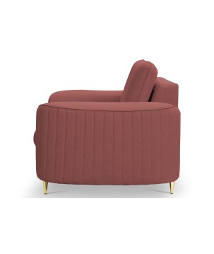 Fotel LAREN na stalowych nogach z oparciem i podłokietnikami w tkaninie CASTEL 59