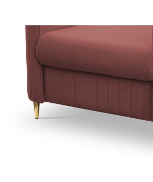 Fotel LAREN na stalowych nogach z oparciem i podłokietnikami w tkaninie CASTEL 59