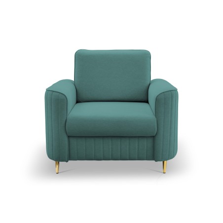 Fotel LAREN na stalowych nogach z oparciem i podłokietnikami w tkaninie CASTEL 70