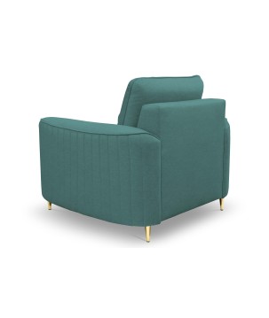 Fotel LAREN na stalowych nogach z oparciem i podłokietnikami w tkaninie CASTEL 70