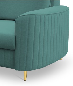 Fotel LAREN na stalowych nogach z oparciem i podłokietnikami w tkaninie CASTEL 70