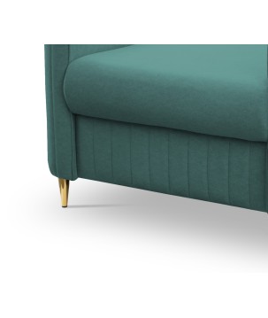 Fotel LAREN na stalowych nogach z oparciem i podłokietnikami w tkaninie CASTEL 70