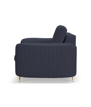 Fotel LAREN na stalowych nogach z oparciem i podłokietnikami w tkaninie CASTEL 79