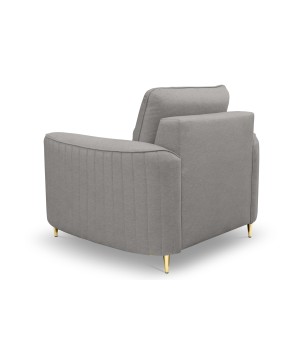 Fotel LAREN na stalowych nogach z oparciem i podłokietnikami w tkaninie CASTEL 80