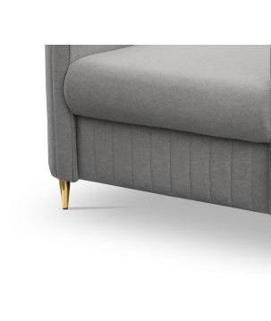 Fotel LAREN na stalowych nogach z oparciem i podłokietnikami w tkaninie CASTEL 80