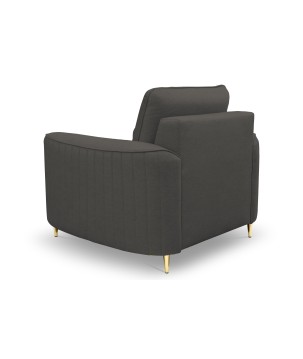 Fotel LAREN na stalowych nogach z oparciem i podłokietnikami w tkaninie CASTEL 93