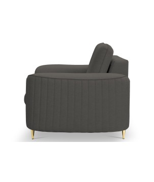 Fotel LAREN na stalowych nogach z oparciem i podłokietnikami w tkaninie CASTEL 93