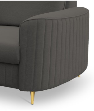 Fotel LAREN na stalowych nogach z oparciem i podłokietnikami w tkaninie CASTEL 93