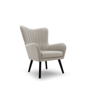 Fotel TED z wysokim oparciem i siedziskiem w tkaninie VELLUTO 01