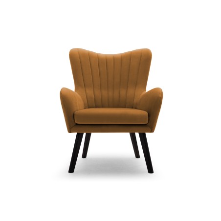 Fotel TED z wysokim oparciem i siedziskiem w tkaninie VELLUTO 08