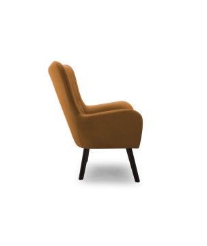 Fotel TED z wysokim oparciem i siedziskiem w tkaninie VELLUTO 08