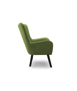 Fotel TED z wysokim oparciem i siedziskiem w tkaninie VELLUTO 09